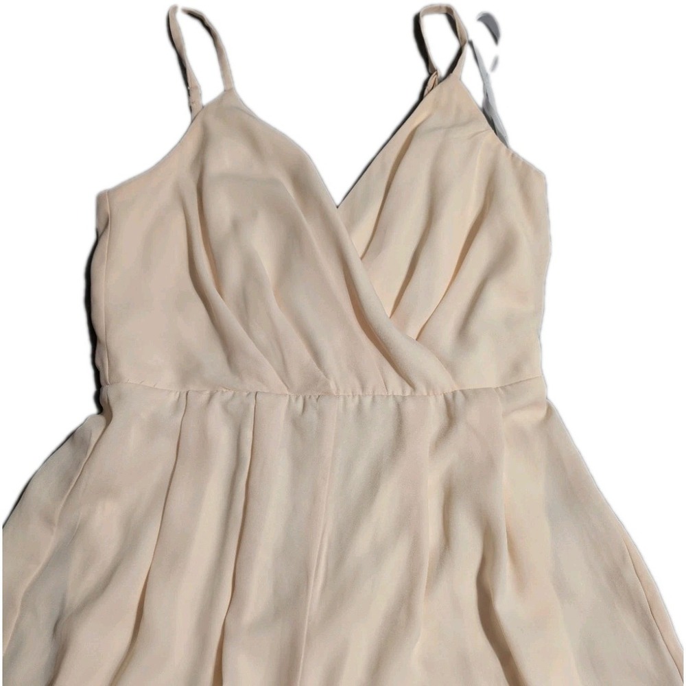 NWT Lulus Call For Me Faux Wrap Wide Leg Jumpsuit Gardenia Cream Size M - Picture 4 of 12